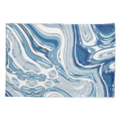 コースト航海のビーチ波水色の青い渦巻き 枕カバー (裏面-左)