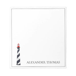 コースト航海のブラックアンドホワイトライトハウス ノートパッド