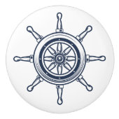 コースト航海のブルービーチハウスボートシップ車輪 セラミックノブ (正面)