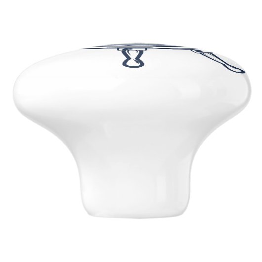 コースト航海のブルービーチハウスボートシップ車輪 セラミックノブ (側面)