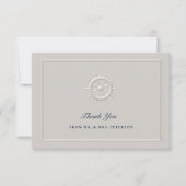 コースト航海のボートヘエレガントルシンプルム結婚ズ サンキューカード (正面)