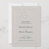 コースト航海のボートヘルムアイボリーフォーマル結婚ズ セーブザデート (正面)