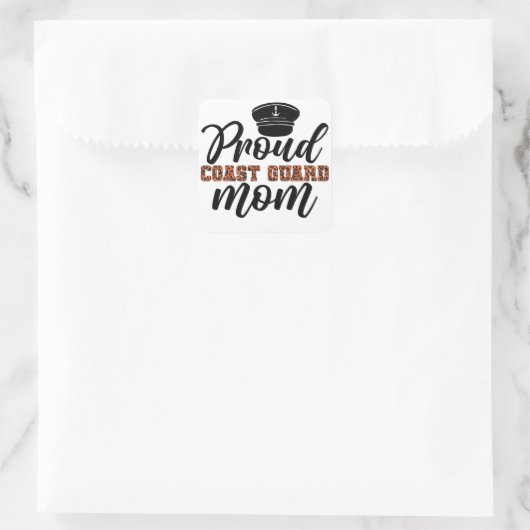 コースト誇りを持ったガードママ、コーストガードへの愛 スクエアシール (バッグ)