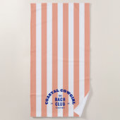 コースト カウガール ザ バッチ クラブ ピンク カバナ ストライプ ビーチタオル (正面)