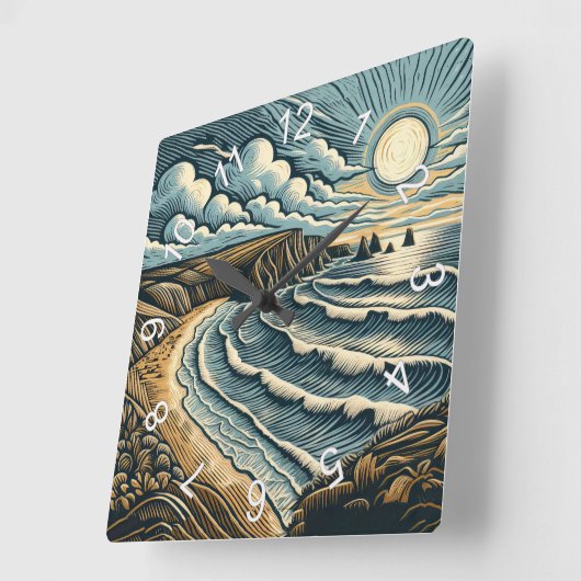 コースト スクエア壁時計 (傾斜)