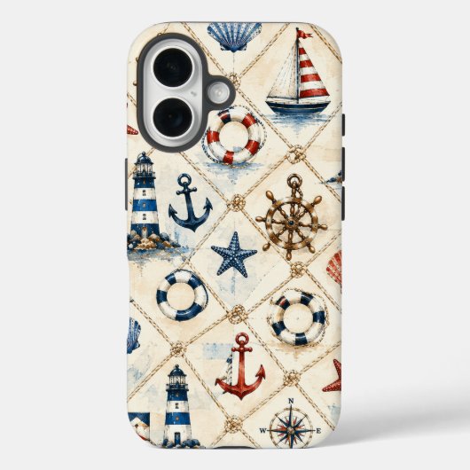 コースト・ネイティカル シームレス パターン Case-Mate iPhoneケース (裏面)