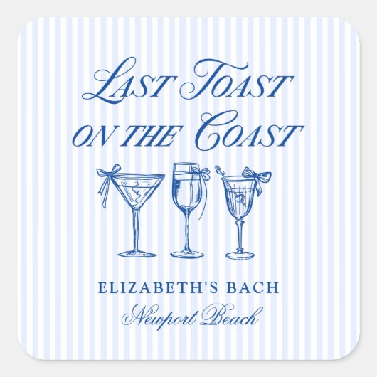 コースト・ハンドドローエレガントド・ボウの最後のトースト スクエアシール (正面)