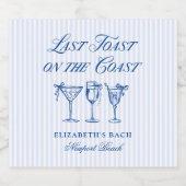 コースト・ハンドドローエレガントド・ボウの最後のトースト スパークリングワインラベル (シングルラベル)