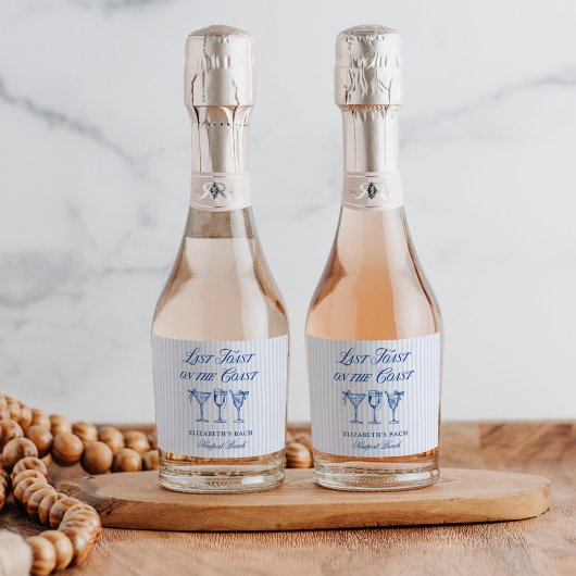 コースト・ハンドドローエレガントド・ボウの最後のトースト スパークリングワインラベル