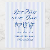 コースト・ハンドドローエレガントド・ボウの最後のトースト ワインラベル (シングルラベル)