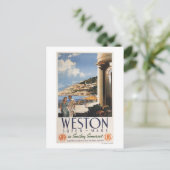 コースト・レイルウェイポスターを見下ろすカップル ポストカード (スタンド正面)