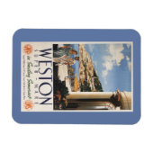 コースト・レイルウェイポスターを見下ろすカップル マグネット (横)