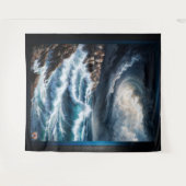 コーストAIアート地中海のによる嵐Xendor7 タペストリー (正面(横))