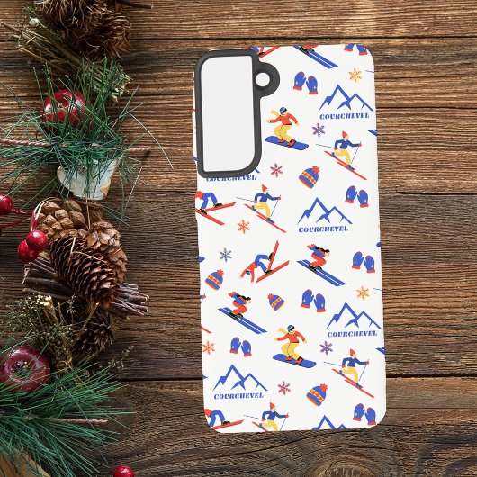 コースヴェルFranceスキースノーボードパターン Samsung Galaxyケース