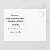 コース上のゴルフバースデーパーティーの装飾 インビテーションポストカード (裏面)