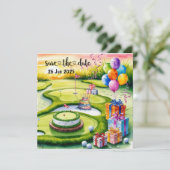 コース上のゴルフバースデーパーティーの装飾 セーブザデート (スタンド正面)