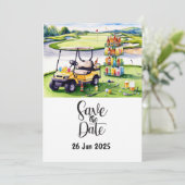 コース上のゴルフバースデーパーティーの装飾 招待状 (スタンド正面)