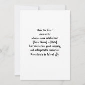 コース上のゴルフバースデーパーティーの装飾 招待状 (裏面)