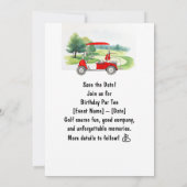 コース上のゴルフバースデーパーティーの装飾 招待状 (裏面)