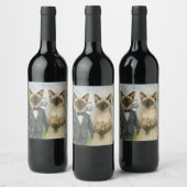 コース結婚の猫好きのためのゴルフ ワインラベル (ボトル)