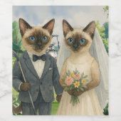 コース結婚の猫好きのためのゴルフ ワインラベル (シングルラベル)