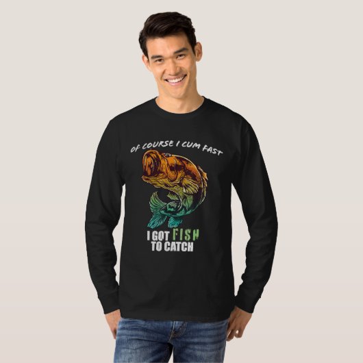 コースI Com高速私は魚をキャッチする Tシャツ (正面フル)