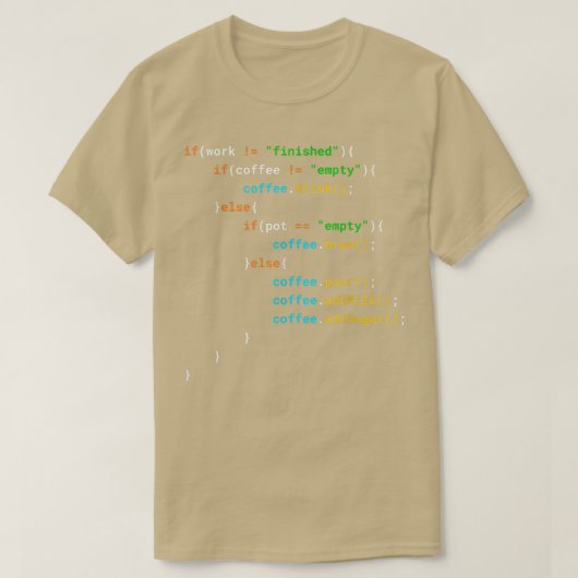 コーダおもしろいー用Javaプログラマコーヒー符号化ギフト Tシャツ (デザイン正面)