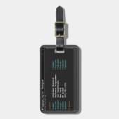 コーダメモ帳フォーマットComputer Programmer Dark Mode ラゲッジタグ (正面縦)