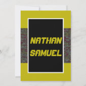 コーダーのパーティ バー ミッツヴァ への招待状 招待状 (裏面)