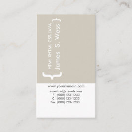 コーダーTechieミニマルなCSSのコンピュータ・プログラマー 名刺