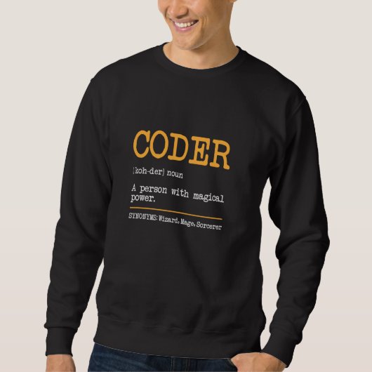 コーダ定義テクニカルサポートCoderプログおもしろいラム スウェットシャツ (正面)