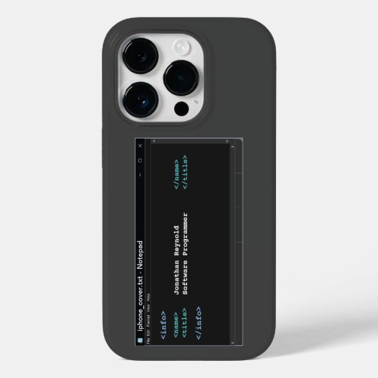 コーダ形式コンピュータプログラマメモ帳ダークモード Case-Mate iPhoneケース (裏面)