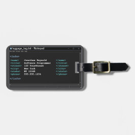 コーダ形式メモ帳コンピュータプログラマダークモード ラゲッジタグ