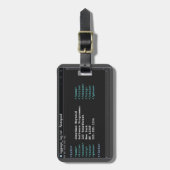 コーダ形式メモ帳コンピュータプログラマダークモード ラゲッジタグ (正面縦)