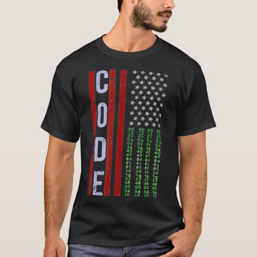 コーダ用ソフトウェア開発者および米国Fを持つハッカー Tシャツ (正面)