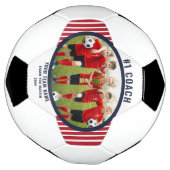 コーチありがとうチームの写真パーソナライズされた サッカーボール (回転)