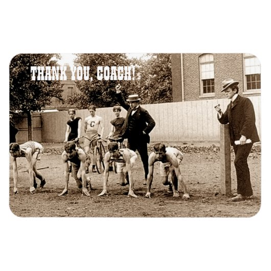 コーチありがとう。ヴィンテージスポーツフォトギフトマグネット マグネット (横)
