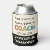 コーチおもしろい素晴らしー |最高のパーソナライズされたコーチ 缶クーラー (缶正面)