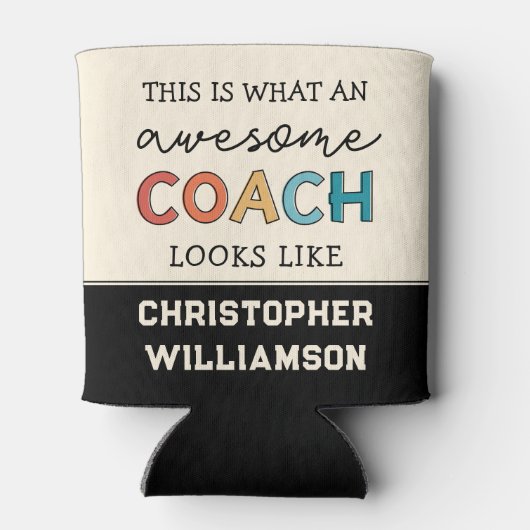 コーチおもしろい素晴らしー |最高のパーソナライズされたコーチ 缶クーラー (裏面)