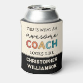 コーチおもしろい素晴らしー |最高のパーソナライズされたコーチ 缶クーラー (缶裏面)