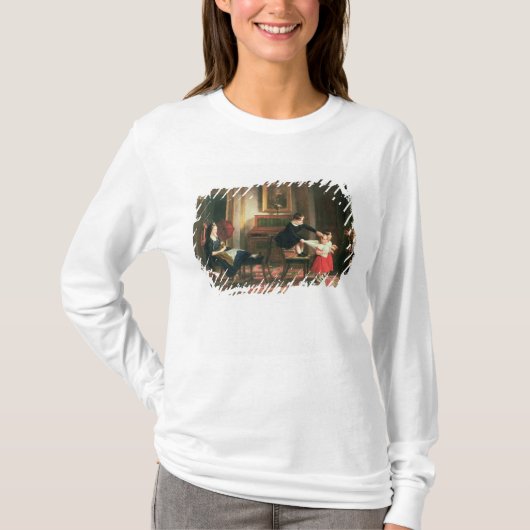 コーチおよび馬で遊んでいる子供 Tシャツ (正面)