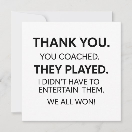 コーチに感謝 カード (正面)