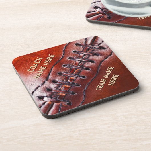 コーチのためのパーソナライズなフットボールのコースター コースター (左側)