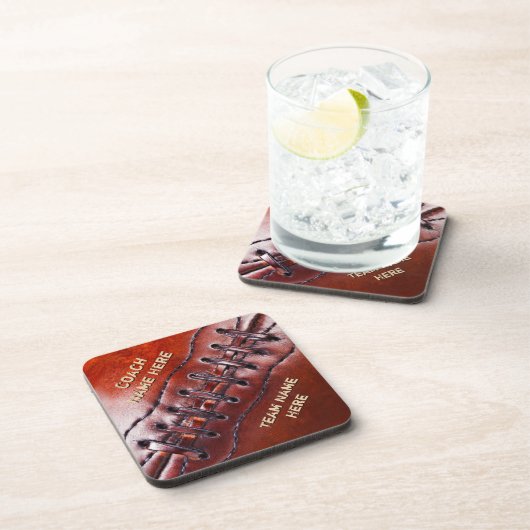 コーチのためのパーソナライズなフットボールのコースター コースター (右側)