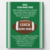 コーチのための感謝メッセージサッカーのプラーク フォトプラーク (正面)
