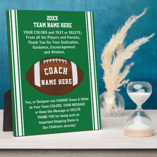 コーチのための感謝メッセージサッカーのプラーク フォトプラーク (側面)