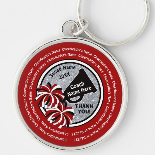 コーチのギフトのチアリーダーをするすべてのチアリーダーの名前 キーホルダー (正面)