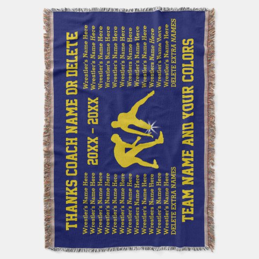 コーチのギフトを苦闘しているレスリング選手は5つのテキスト・ボックスを示します スローブランケット (正面縦)