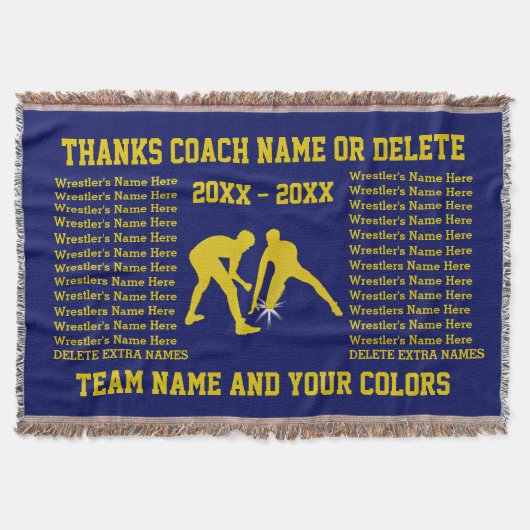 コーチのギフトを苦闘しているレスリング選手は5つのテキスト・ボックスを示します スローブランケット (正面)