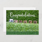 コーチのサッカーおめでとう ポストカード (正面/裏面)